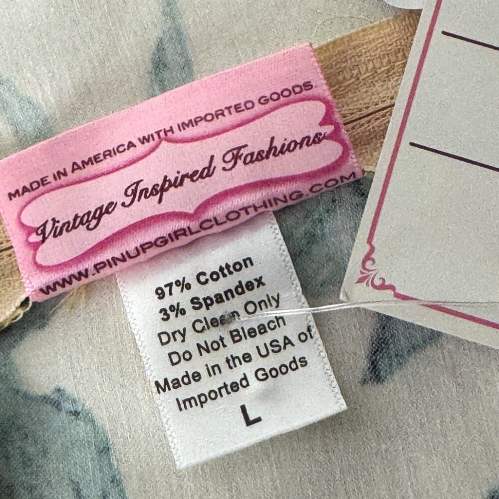 NWT PINUP COUTURE FLORAL WIGGLE DRESS MIDI RETRO BLOOMCORE GLAM VIXEN LRG - Picture 5 of 7